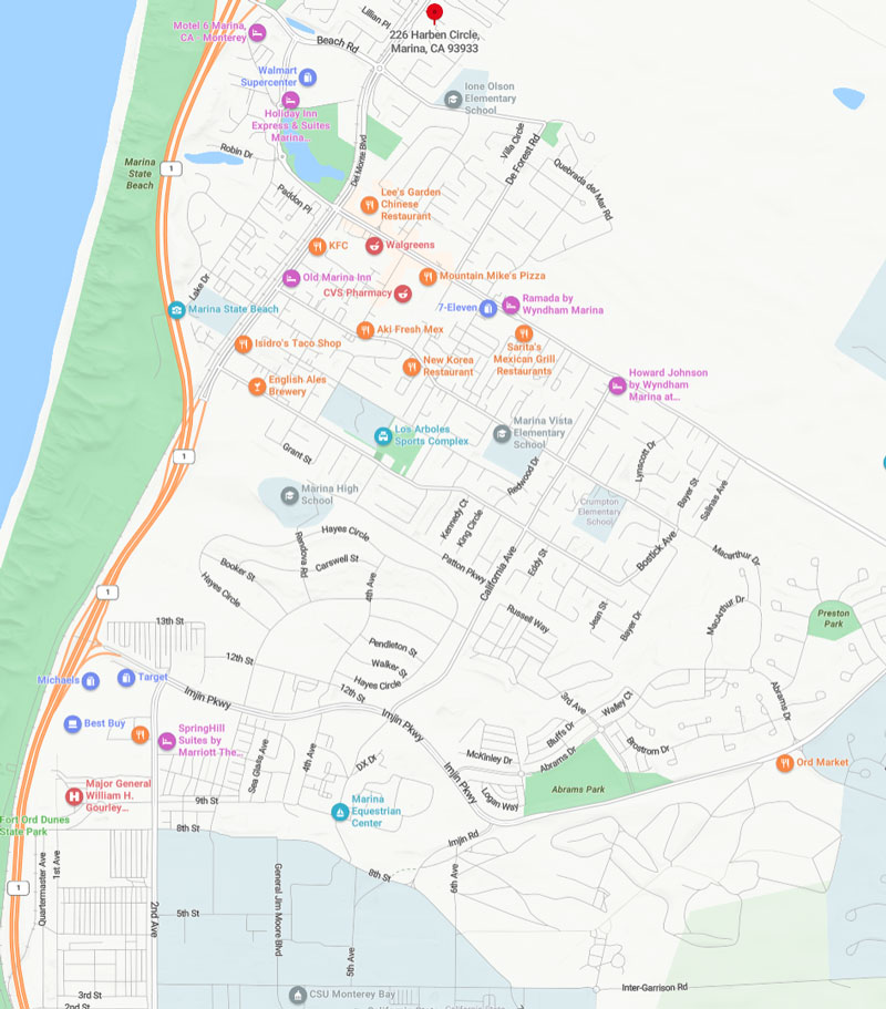 226 Harben Circle Marina Area Map