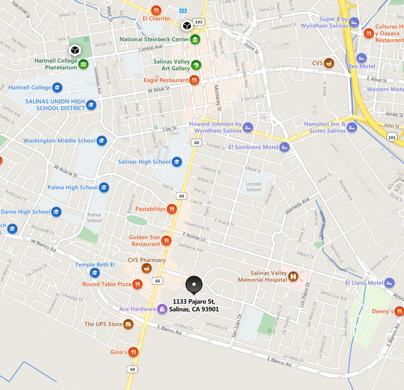 1133 Pajaro Street Salinas Area Map