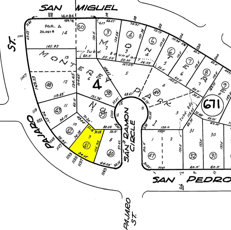 1133 Pajaro Street Plot Map