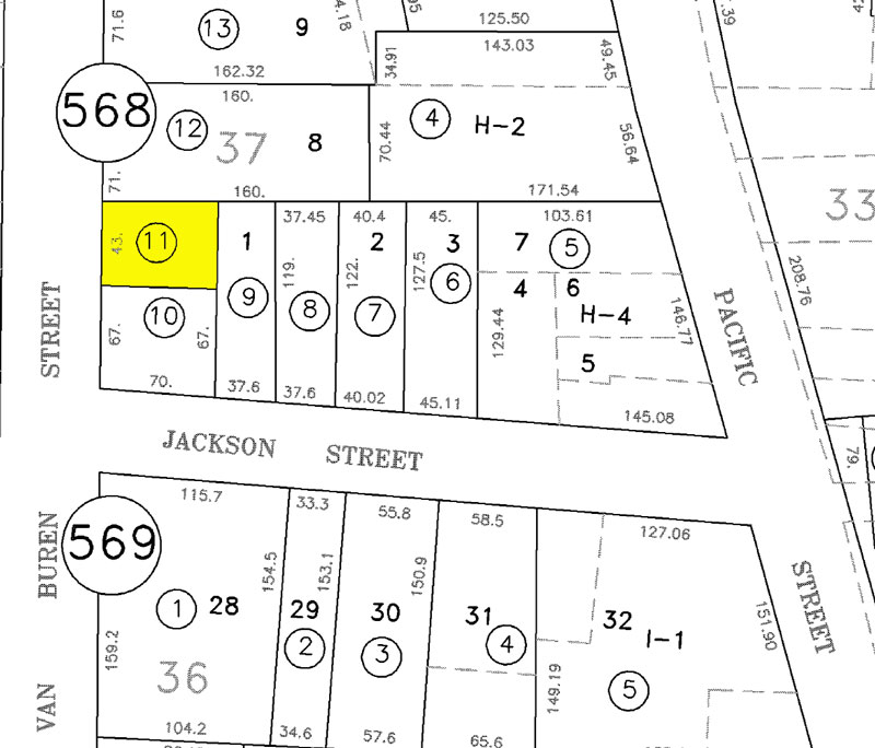277 Van Buren Street Monterey Parcel Map