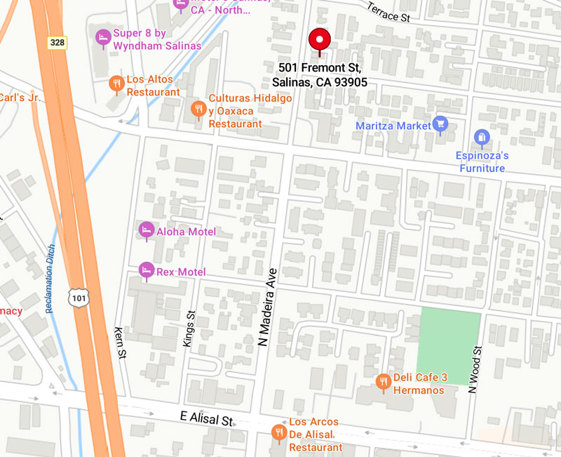 501 Fremont Street Salinas Area Map