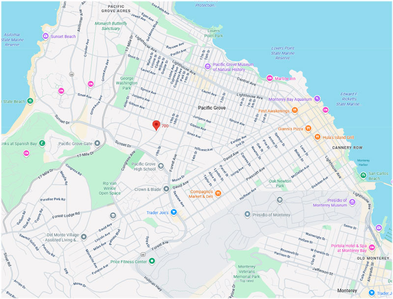 700 702 Rosemont Avenue Pacific Grove Area Map