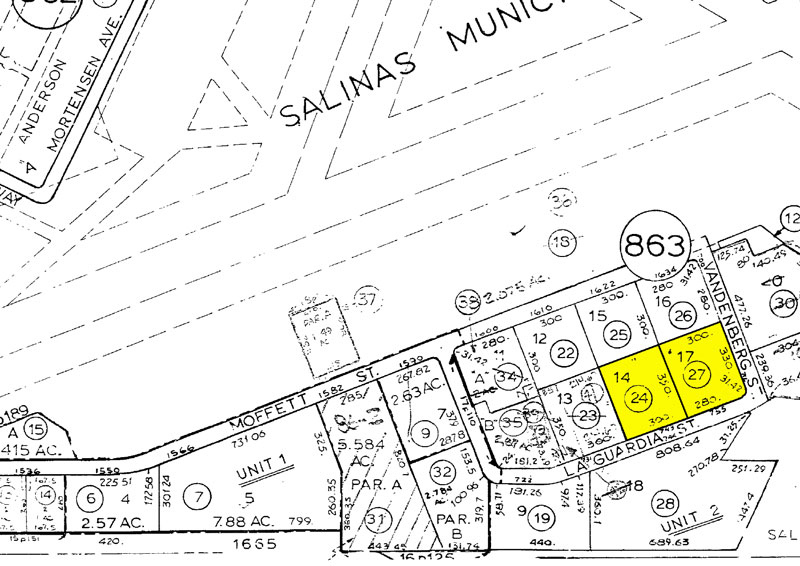 743 and 755 La Guardia Street Salinas Parcel Map