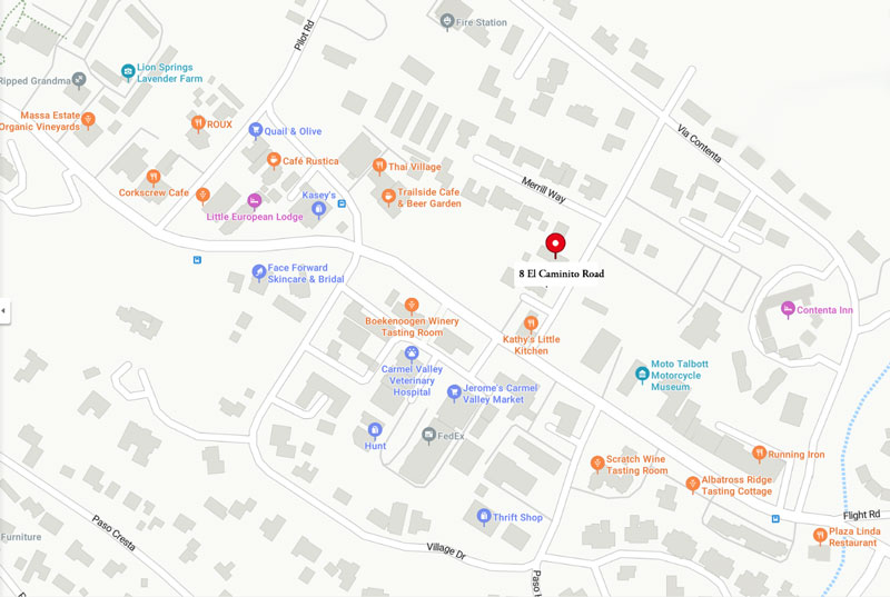 8 El Caminito Road Carmel Valley Village Area Map