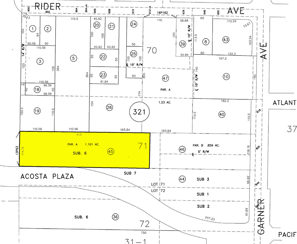 904 906 908 Acosta Plaza Plot Map