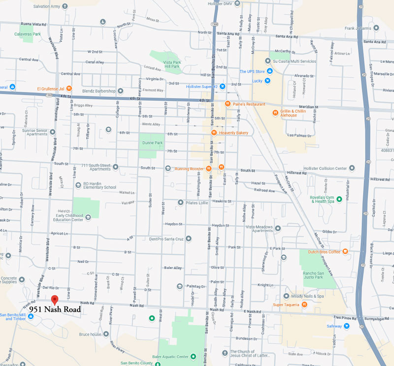 951 Nash Road Hollister Area Map