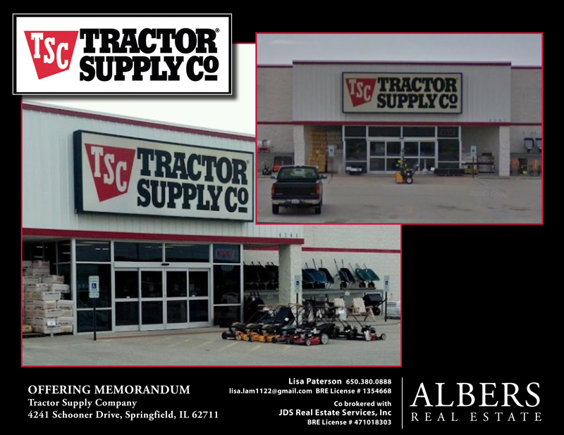 NNN Leased Investment Tractor Supply Company in Springfield Illinois